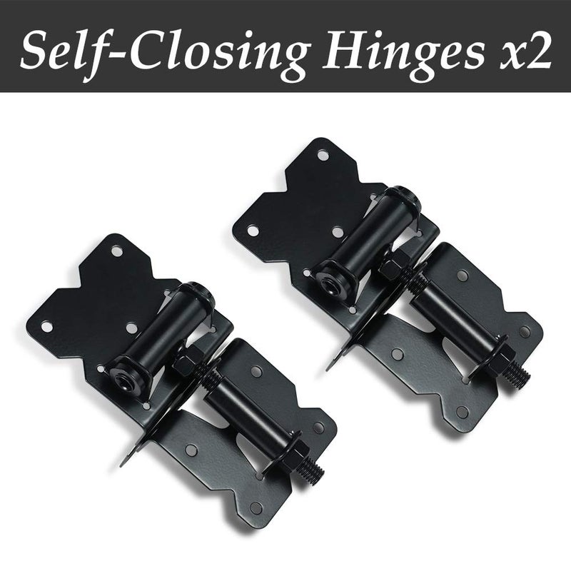 skysen Carbon Steel Vinyl Wood Fence Self Closing Gate Hinges Black(2063-cs-p) - Image 3